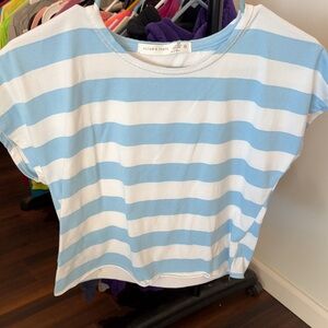 Altar'd State Sky Blue and White Striped Top